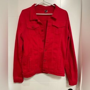 Red jean jacket, brand Jean, size US large (Japanese XL size)